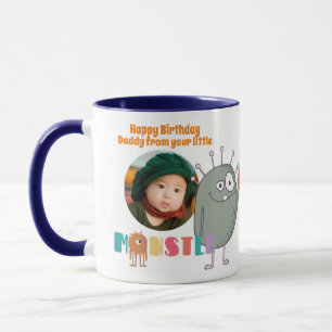Birthday DAD PHOTO MUG KIDS Little Monsters