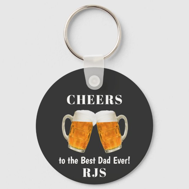 Birthday Dad World's Best Ever Monogram Keychain (Front)