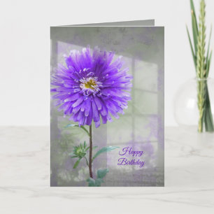 Birthday dahlia window shadow card