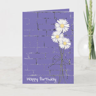 Birthday Daisy Bouquet on Brick Card