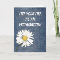 Birthday Daisy On Denim Fabric