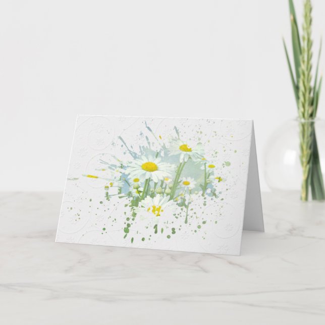 Birthday Daisy Splash Card (Front)