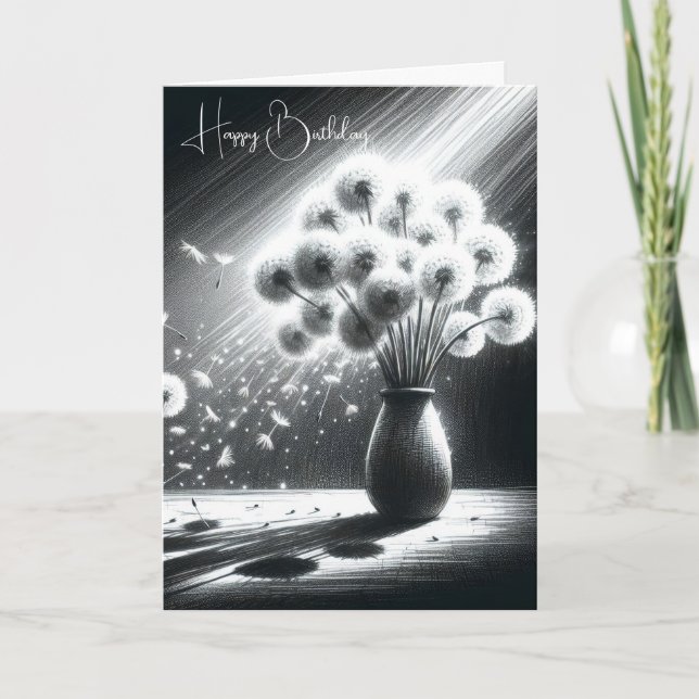 Birthday Dandelion Bunch Card (Front)