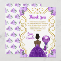 Birthday Dark Skin Princess Purple Happy Birthday