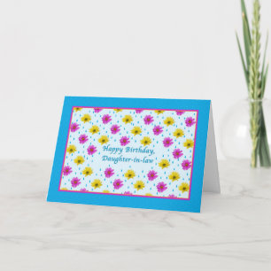 Birthday, Daughter-in-law, Pink and Yellow Daisies Card