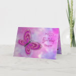 Birthday , Daughter, Pink Glitzy Butterfly Card<br><div class="desc">Dainty and sweet image with glitzy butterfly in pink/purple.  See same/similar image for other categories and products.
Image has been designed digitally for a more realistic effect.</div>