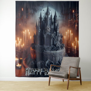Birthday Decorations  Castle Cake Gothic Banner Tapestry