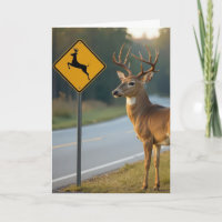 Birthday Deer Crossing Sign