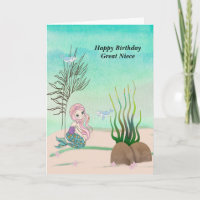 Birthday Design for Great Niece with Mermaid