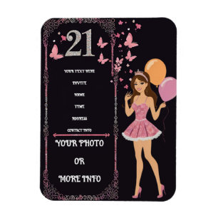 Birthday design with personalised photo options magnet