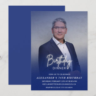 Birthday Dinner 74th birthday invitation Photo Men