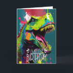 Birthday Dinosaur Blue kids Jurassic  Card<br><div class="desc">Hi there! Wow, it’s finally time to celebrate a special birthday in a truly dino-mite way! 🦖🎈 We’re so excited to help you create the most amazing, personalized Jurassic Dinosaur birthday party for your little one! You can quickly create and customize your party invitations with just a click on the...</div>