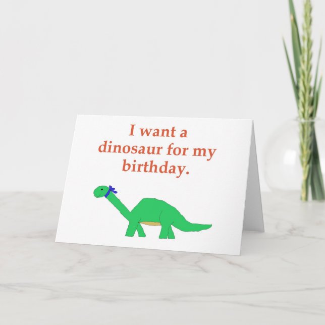 Birthday Dinosaur card (Front)