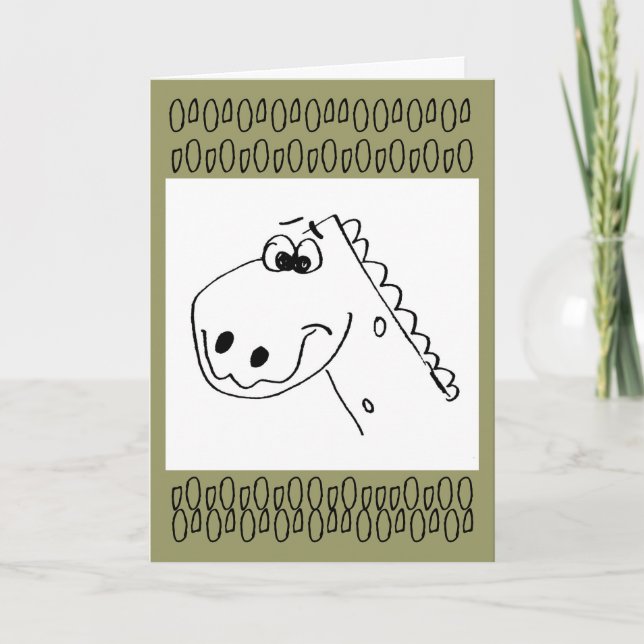 Birthday Dinosaur Cheer (Colour me) Card (Front)