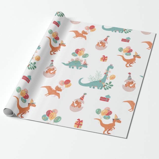 Birthday Dinosaur!  Wrapping Paper (Unrolled)