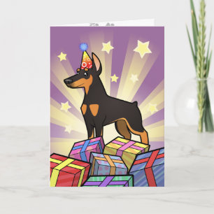 Birthday Doberman Pinscher (pointy ears) Card