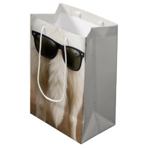 Birthday Dog Tail with Sunglasses Medium Gift Bag