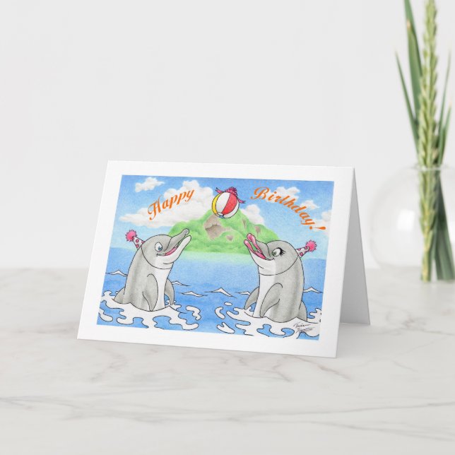 Birthday Dolphins Card (Front)