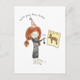 Birthday Donkey Postcard