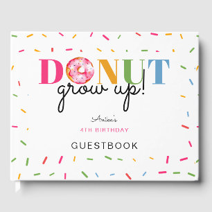Birthday Doughnut Grow Up Colourful Cute Sprinkles Guest Book