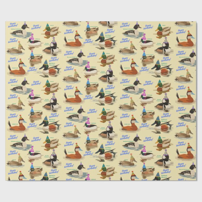 Birthday Duck Gift Wrap (Flat)