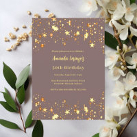 Birthday dusty mauve gold stars