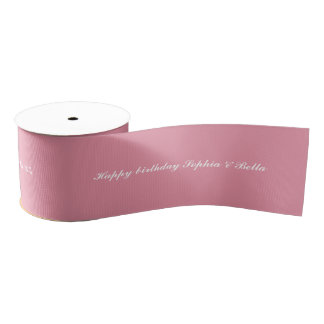 Birthday Dusty Pink Ribbon Girls Twins Birthday Grosgrain Ribbon