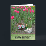Birthday Dutch Wooden Shoes In Tulip Garden  Card<br><div class="desc">Wooden shoes in the tulip garden.
All text is editable.</div>