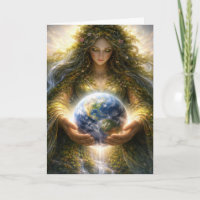 Birthday Earth Day Gaia Goddess With Planet Earth