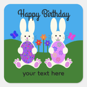 Birthday Easter Bunny #6 Stickers