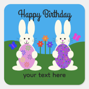 Birthday Easter Bunny #7 Stickers