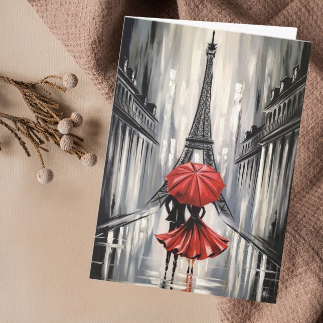 Birthday Eiffel Tower Paris Romantic Love Couple Card (Creator Uploaded)