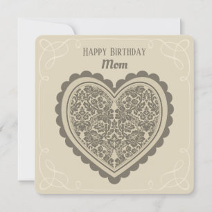 Birthday Elegant floral heart for dear ones CC0709 Card
