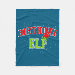 Birthday Elf Christmas Family Matching Group Xmas Fleece Blanket