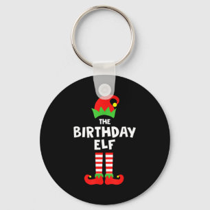 Birthday Elf Matching Group Family Holiday Christm Keychain