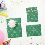 Birthday emerald green name script wrapping paper sheet<br><div class="desc">A emerald green background,  white coloured text. Personalize and add a name and age.  A modern hand lettered style script.</div>