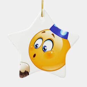 birthday emoji ceramic ornament