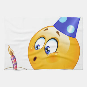 birthday emoji kitchen towel
