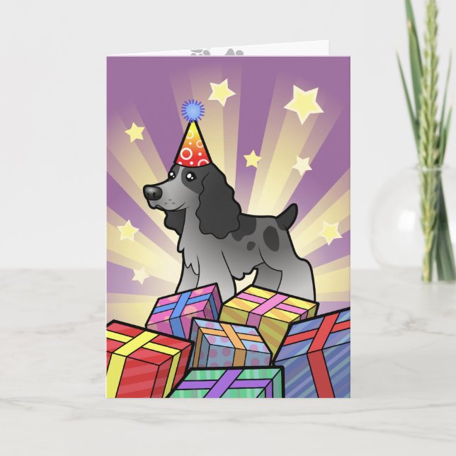 Birthday English Cocker Spaniel Card (Front)