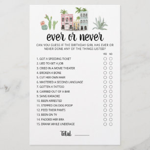 Birthday Ever or Never Birthday Party game
