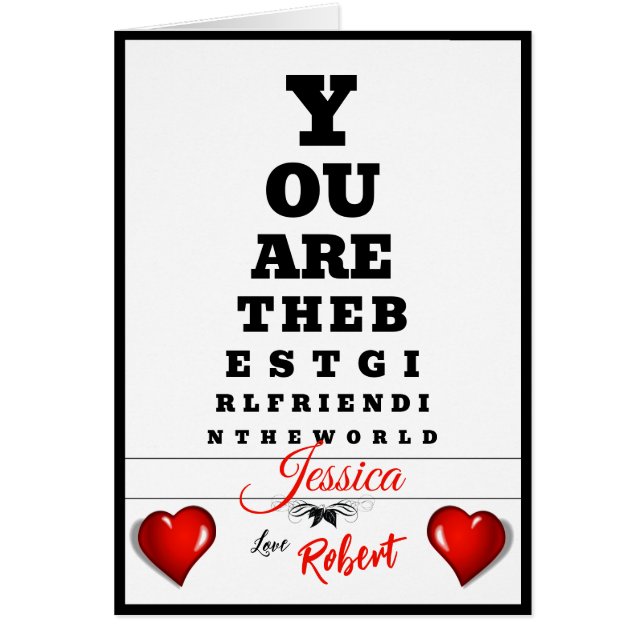 Birthday Eye Chart-Fun-Heart-Personalize-Woman- (Front)