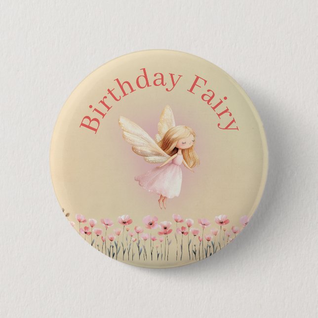Birthday Fairy 2 Inch Round Button (Front)