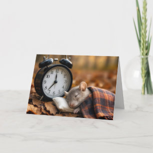 Birthday Fall Back Time Change With Mouse Card