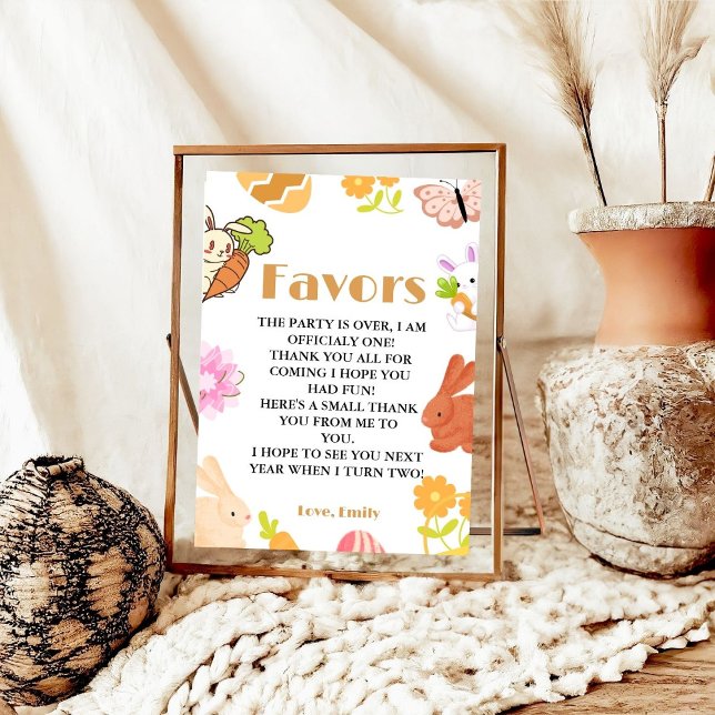 Birthday Favours Easter Bunny party sign (Creator Uploaded)