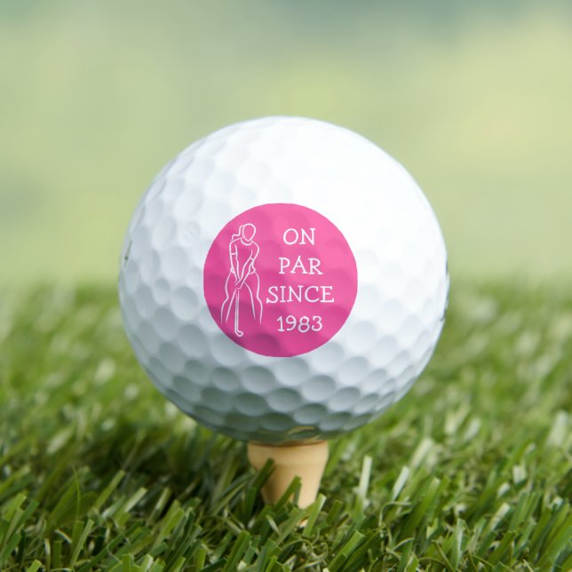 Birthday Female Golfer Funny 40th happy Par Golf Balls (Insitu Tee)