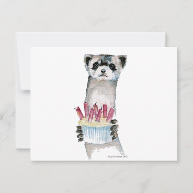 Birthday Ferret Card (Front)