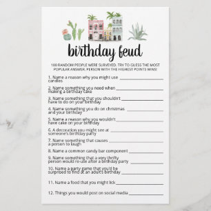 Birthday Feud game with Answers