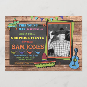 Birthday Fiesta Mexico Mexican Photo Party Invite