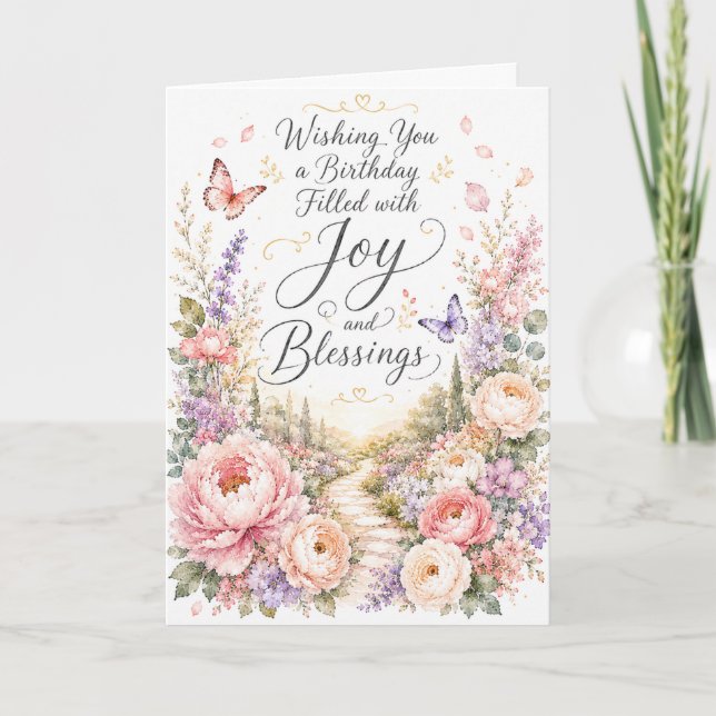 Birthday Filled with Joy and Blessings Card (Front)