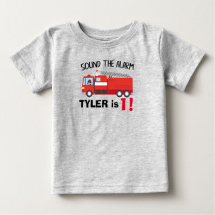 birthday firetruck /little fireman personalized baby T-Shirt